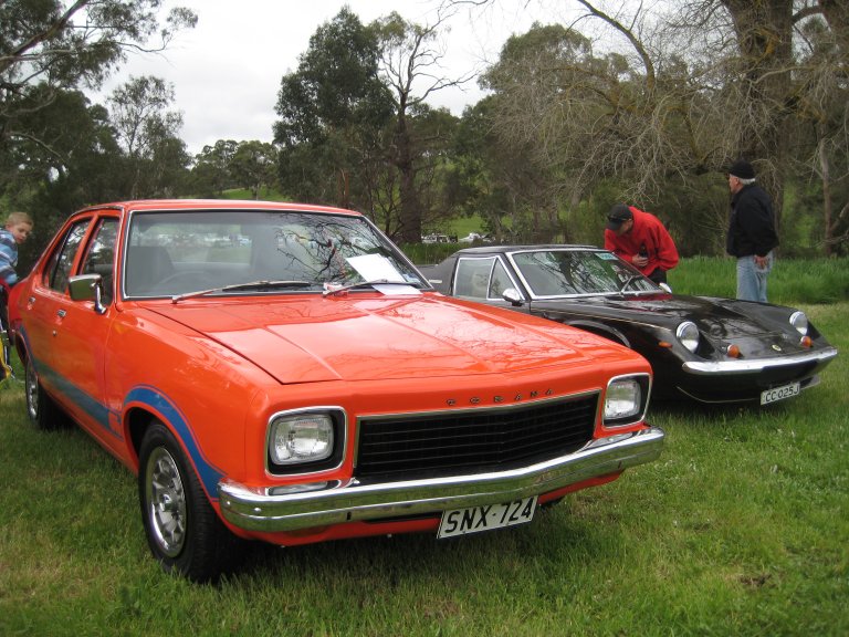 Holden LH Torana G-Pack with Lotus Europa.JPG