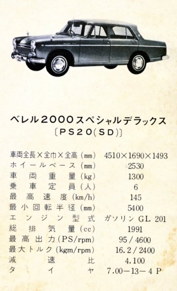 1964 Isuzu Bellett range calendar - 10 - Isuzu Bellel - 2000cc - 4-door - PS20(SD).jpg