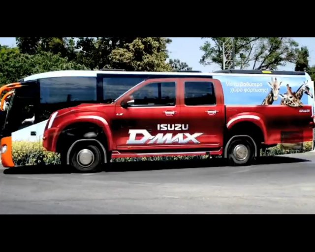 2010 Isuzu D-Max advert - 57 - clever Isuzu D-Max advert on bus.jpg