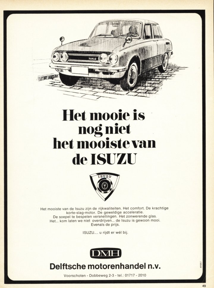 1971 Isuzu Bellett 1500 sedan advertisment - Dutch.jpg