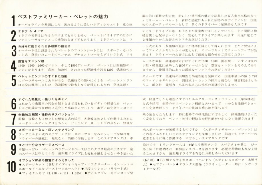 1965 Isuzu Bellett range pamphlet - Japanese - single sheet, 8-panels - 02-03.jpg