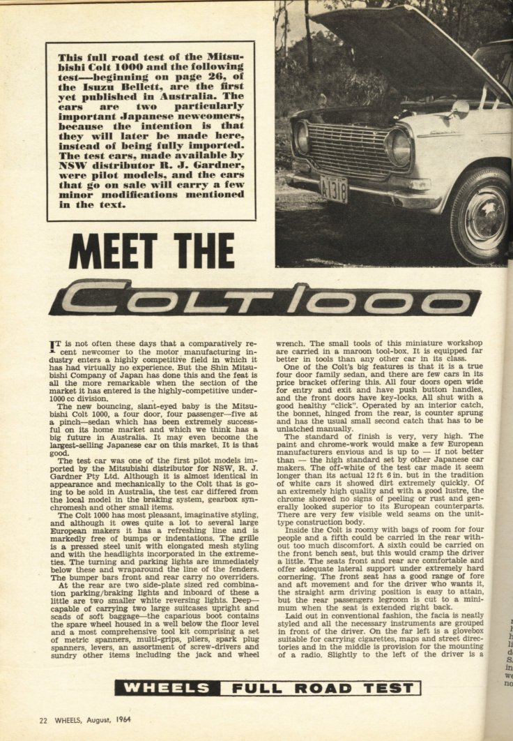 1964 - 08 - Wheels Magazine - Colt article - page 01.jpg