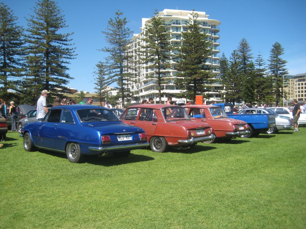 Isuzu Bellett line-up - 13 - Bruno's GT, Chris' sedan, Dave's Ratter and Josh's Wasp.JPG